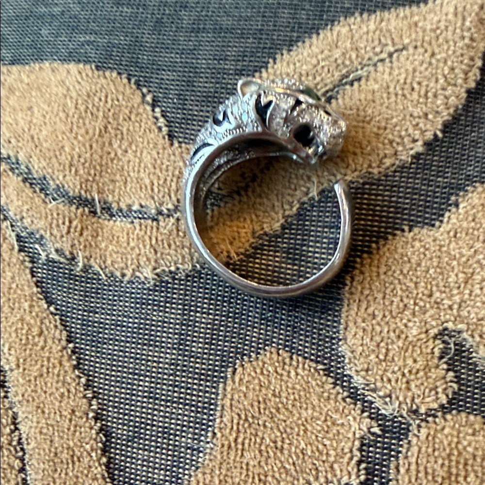 Silver Adjustable Ring With Leaf Design - image 1